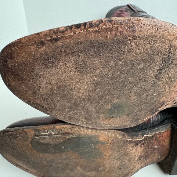 Lucchese Men’s Ostrich Quill Boots Round Toe Cowboy Western Classic Size 9A - Picture 11 of 15